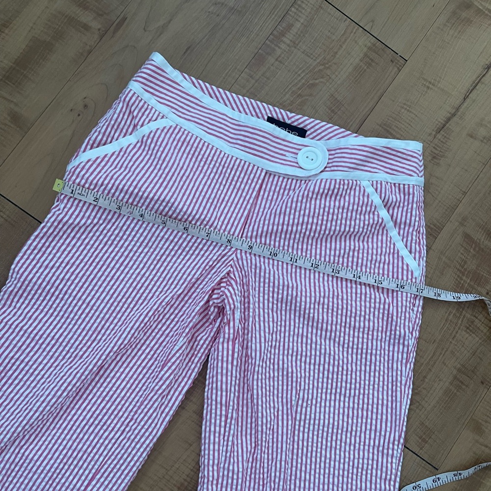 Rare Vintage Pink and White Striped Blazer and Low Rise Capri Pants Set Size 2 - Picture 7 of 11